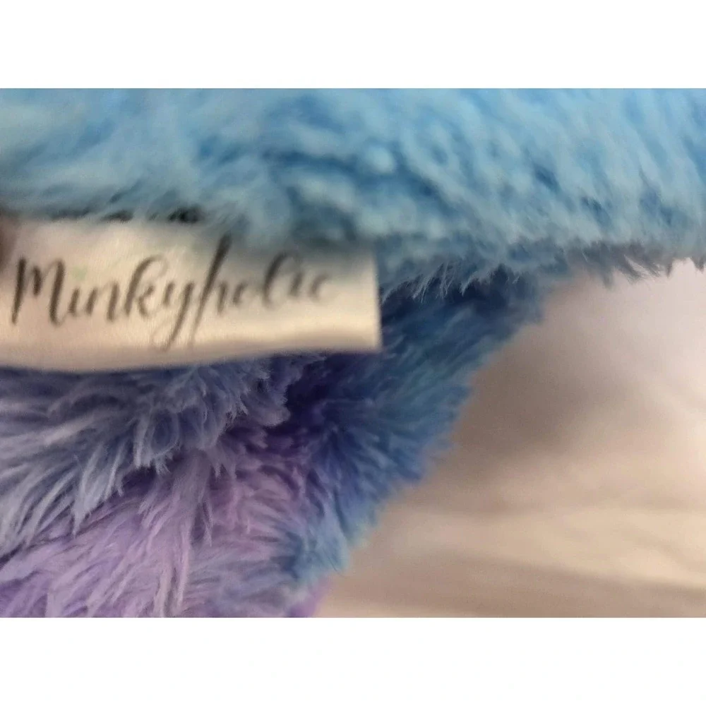 Minkyholic Handmade Minky Blanket 58x34 Tie‎ Dye Purple Blue Luxe Cuddle Throw